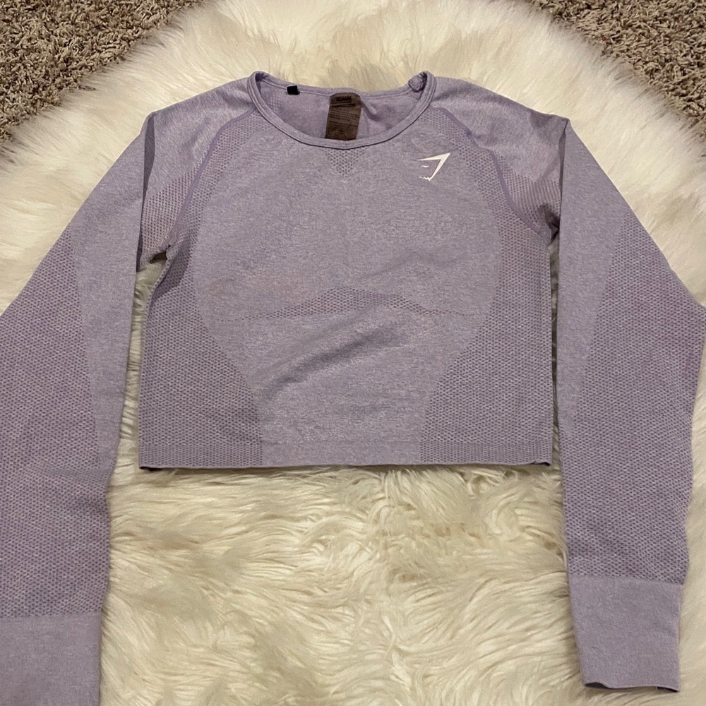 Gymshark Lavender Seamless Long Sleeve Crop